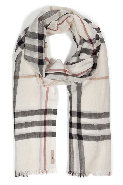 burberry beige gauze giant check scarf|Burberry Giant Check Gauze Scarf .